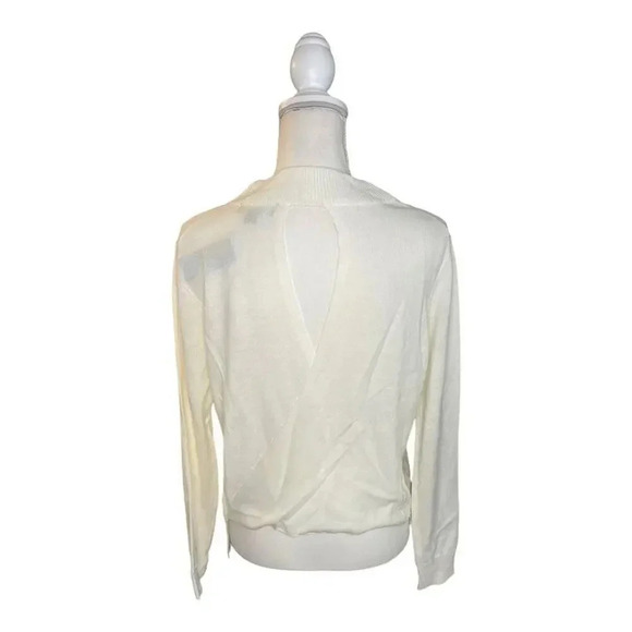 NEW Lea & Viola Women’s Large Ivory Sweater With Criss Cross Back NWT - Picture 3 of 5